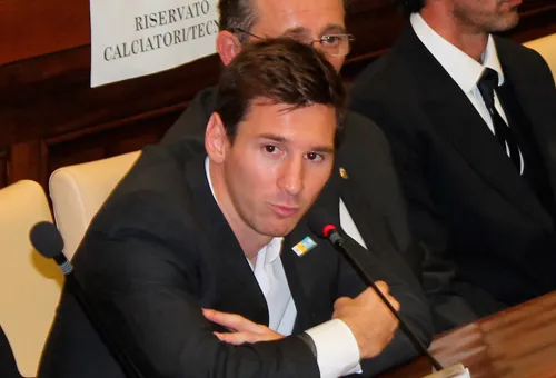 Lionel Messi na conferência de imprensa em Roma (foto Grupo ACI)