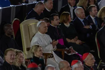 papa Leão XIV durante o Concerto com os Pobres