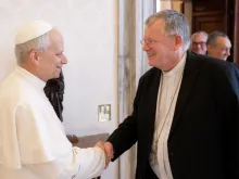 Papa Leão XIV e o cardeal Jaime Spengler, presidente da CNBB