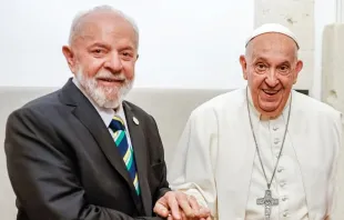 Lula e o papa Francisco no Hotel Borgo Egnazia, na Puglia, Itália em 14 de junho de 2024