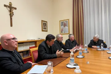 Presidência da CNBB em reunião com o Dicastério para o Clero no dia 4 de fevereiro de 2025.