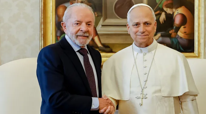 papa Leão XIV e o presidente Lula