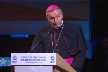 Dom Arjan Dodaj, Arcebispo de Tiranë-Durrës (Albânia) na sessão final dos “Encontros do Mediterrâneo” em Marselha (França).