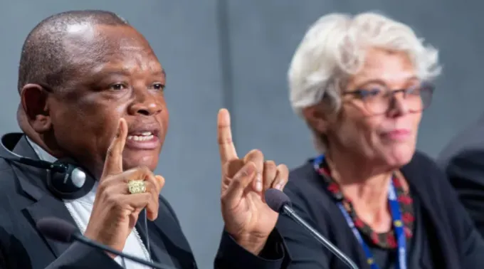 Cardeal Fridolin Ambongo Besungu, arcebispo de Kinshasa, em 2019. ?? 