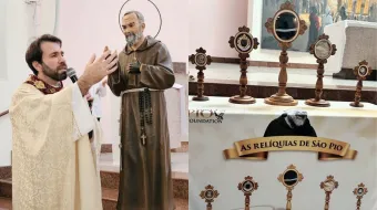 Relíquias de são Pio de Pietrelcina.