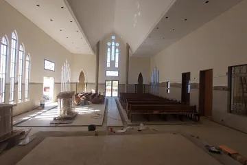 Capela em construção da nova sede do Carmelo da Santíssima Trindade e do Imaculado Coração de Maria, em Patos de Minas (MG).