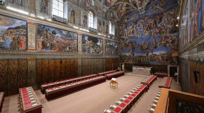 Capela Sistina pronta para o Conclave. ?? 