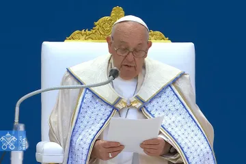 Papa Francisco na homilia da missa.