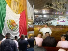 Jovens presidiários visitam a Virgem de Guadalupe no México