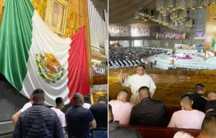 Jovens presidiários visitam a Virgem de Guadalupe no México