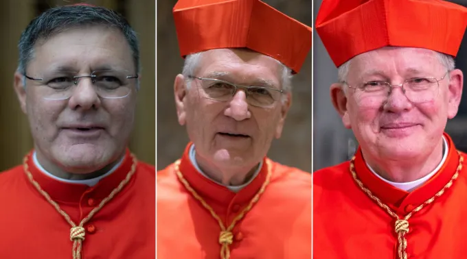 Os cardeais Paulo Cezar Costa, Leonardo Steiner e Jaime Spengler