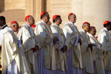 Alguns dos novos cardeais na missa de abertura do Sínodo da Sinodalidade.