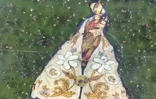 Imagem gigante de Nossa Senhora de Nazaré na vitória do Remo.