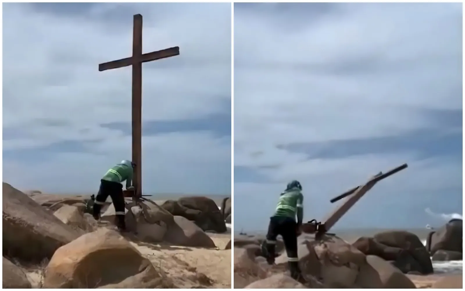 Cruz removida de praia em Parnaíba fere a autonomia da Igreja, diz área pastoral