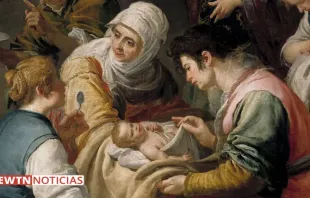 Pintura "Nascimento da Virgem" de Jusepe Leonardo.