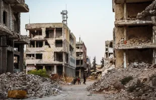 Devastação na cidade de Daraa.