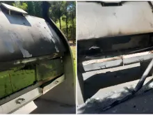 Velário do santuário de Schoenstatt - Tabor das Vocações incendiado ontem (15), por um homem