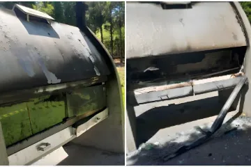 Velário incendiado do santuário de Schoenstatt