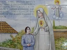 Azulejo sobre a aparição de Pontevedra