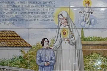 Azulejo sobre a aparição de Pontevedra