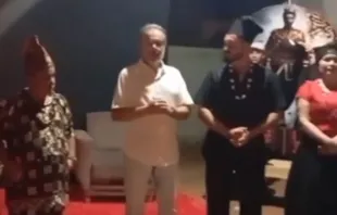 O juiz Leador Machado na inauguração do centro quimbanda em Araguaína (TO)