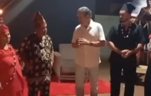 O juiz Leador Machado na inauguração do centro de quimbanda em Araguaína