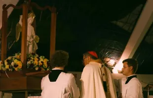 Cardeal Paulo Cezar consagrando a arquidiocese de Brasília à são Miguel Arcanjo