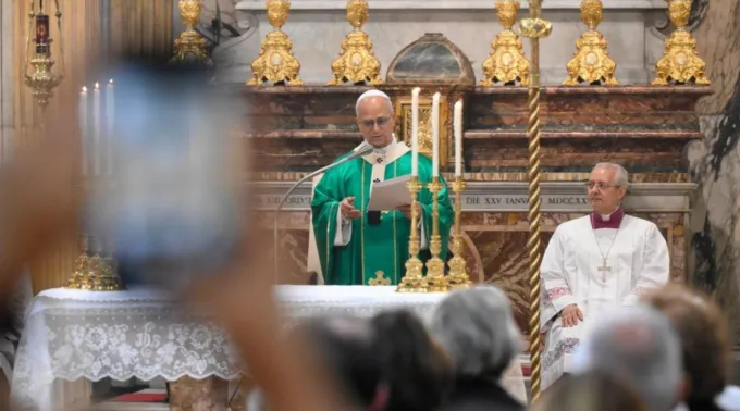 Papa Leão XIV na missa. ?? 