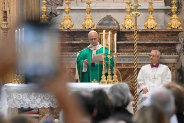 Papa Leão XIV na missa.