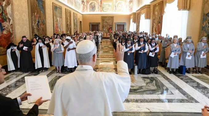O papa na audiência na Sala do Consistório esta manhã. ?? 