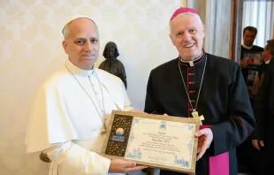 Dom Orlando Brandes entrega convite ao papa Leão XIV