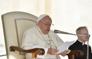 Papa Francisco fala em audiência geral hoje (11) na praça de São Pedro, no Vaticano.