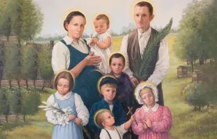 Retrato oficial da família Ulma.