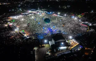 Imagem aérea do Festival Halleluya no dia 26 de julho de 2025.