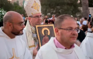 Frei Francesco Patton nas celebrações dos santos arcanjos.