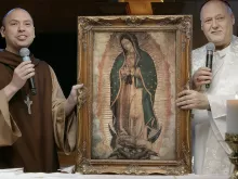 Frei Gilson com dom José Negri, bispo de Santo Amaro (SP).