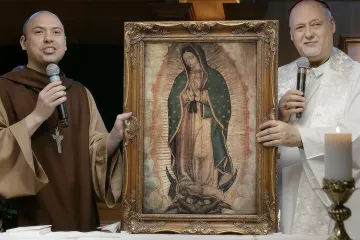 Frei Gilson com dom José Negri, bispo de Santo Amaro (SP).