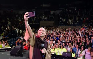 Frei Gilson no Congresso da Obra de Maria no DCU Center em Worcester, Massachussetts, EUA.