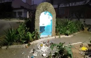 Esta é a terceira vez que a gruta de Nossa Senhora Rosa Mística sofre com atos de vandalismo