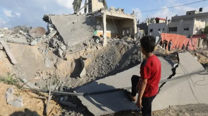 Destruição após ataque aéreo israelense na cidade de Rafah, ao sul da Faixa de Gaza. 17 de outubro de 2023. ?? 