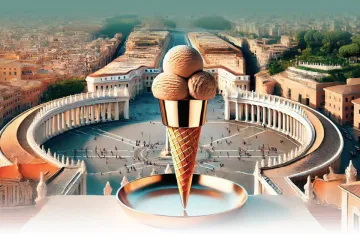 Apresentação do sorvete "Halleluyah" em Roma