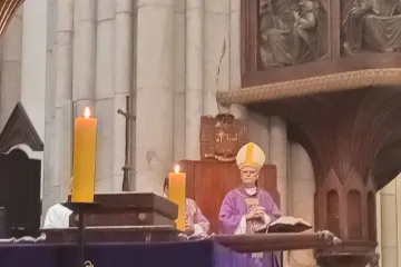 Dom Odilo Scherer celebra missa a catedral metropolitana de São Paulo com a cruz usada na primeira missa celebrada no Brasil