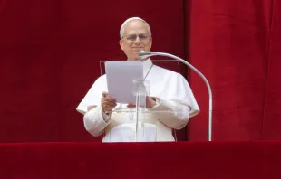 O papa Leão XIV do balcão da Basílica de São Pedro para a oração do Regina Coeli hoje (11)