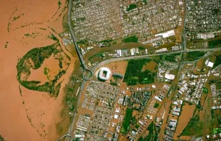 Imagem aérea das enchentes em Porto Alegre (RS)