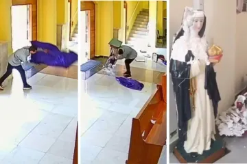 Homem invade igreja e quebra as imagens do Bom Jesus e de santa Edwiges da paróquia Bom Jesus das Oliveiras.