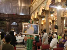 Chegada da Caminhada Pelos Mártires da Casa Comum à Basílica Nossa Senhora de Nazaré, em Belém (PA).