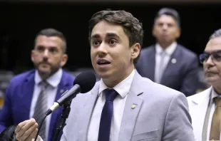 O deputado federal, Nikolas Ferreira na Câmara dos Deputados, em Brasília (DF)