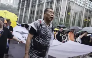 Jimmy Lai em um protesto em Hong Kong.