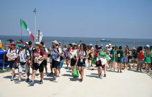 Peregrinos no Campo da Graça, na JMJ Lisboa 2023