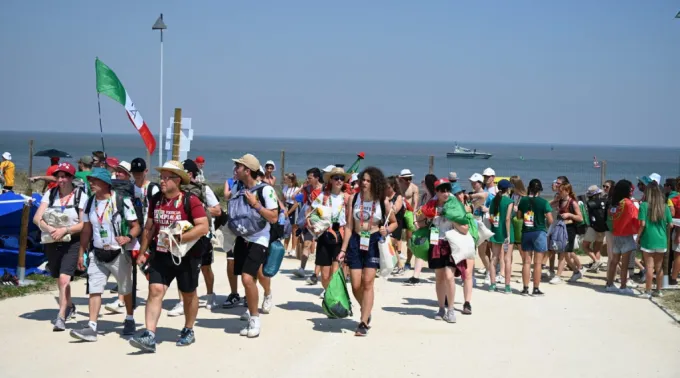 Peregrinos no Campo da Graça, na JMJ Lisboa 2023